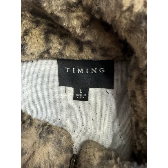 Timing Animal Print Dress Jacket Leopard Print Cropped Women's Size L Large - Picture 3 of 4